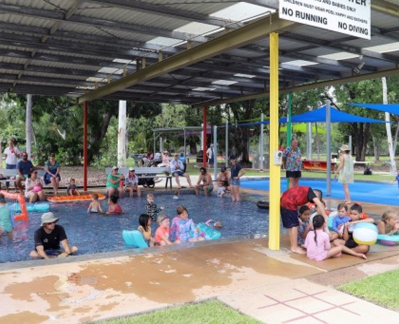 People in the Jabiru pool