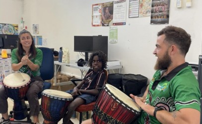 Youth Sport and Recreation team playing drums 
