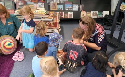 Children celebrating World Autism Day at the Jabiru Library