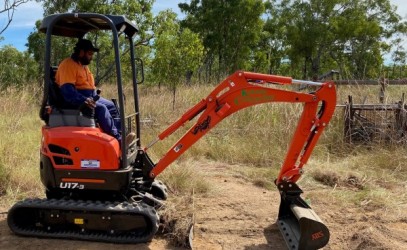 Man operating an excavator 