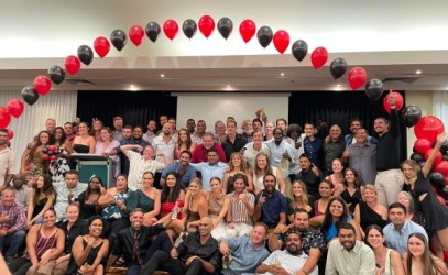 People celebrating the past and present players for Jabiru Bombers