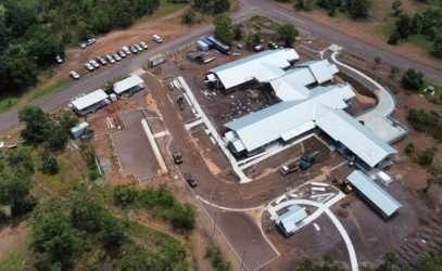 An aerial view of the Jabiru health center