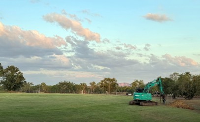 Brockman Oval lights works