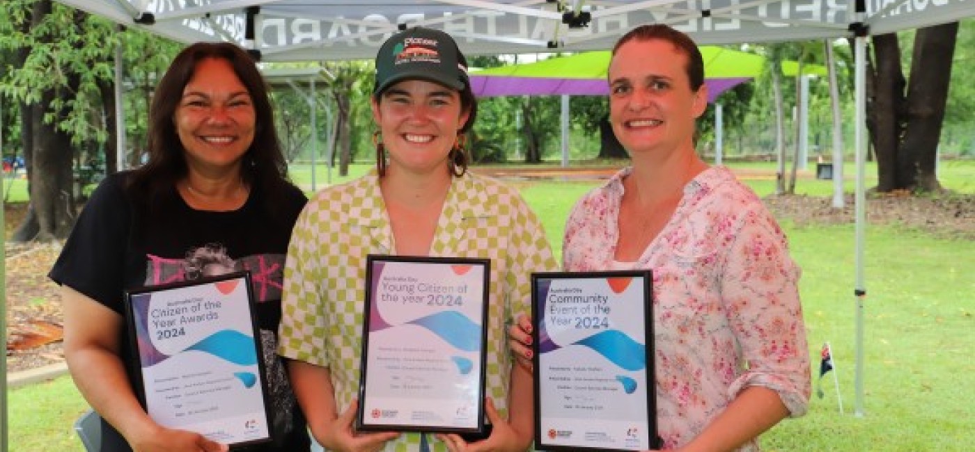 JABIRU: Citizen of the Year – Rachel Hampton, Young Citizen of the Year – Bridgette Carrigan, Community Event of the Year – Kakadu Triathlon.