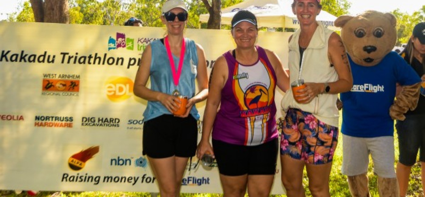 Kakadu residents promoting the Kakadu Triathlon