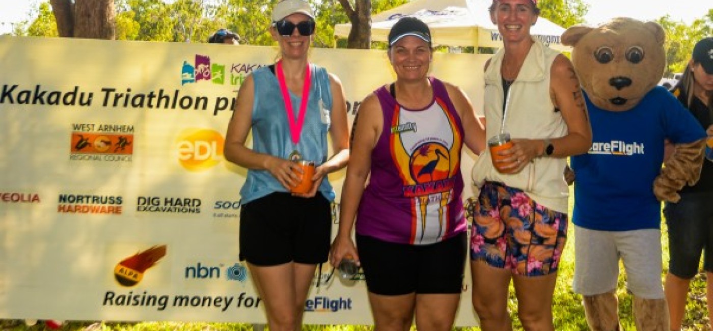 Kakadu residents promoting the Kakadu Triathlon 