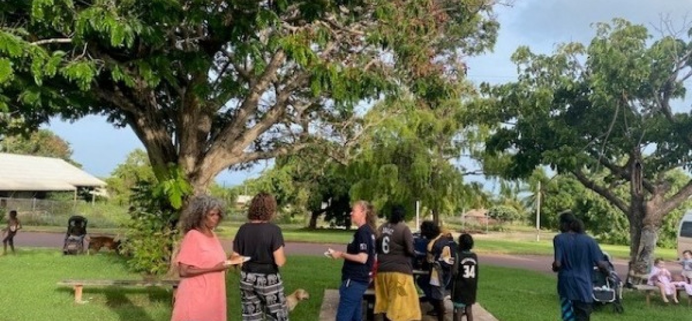People celebrating Australia Day in Minjilang
