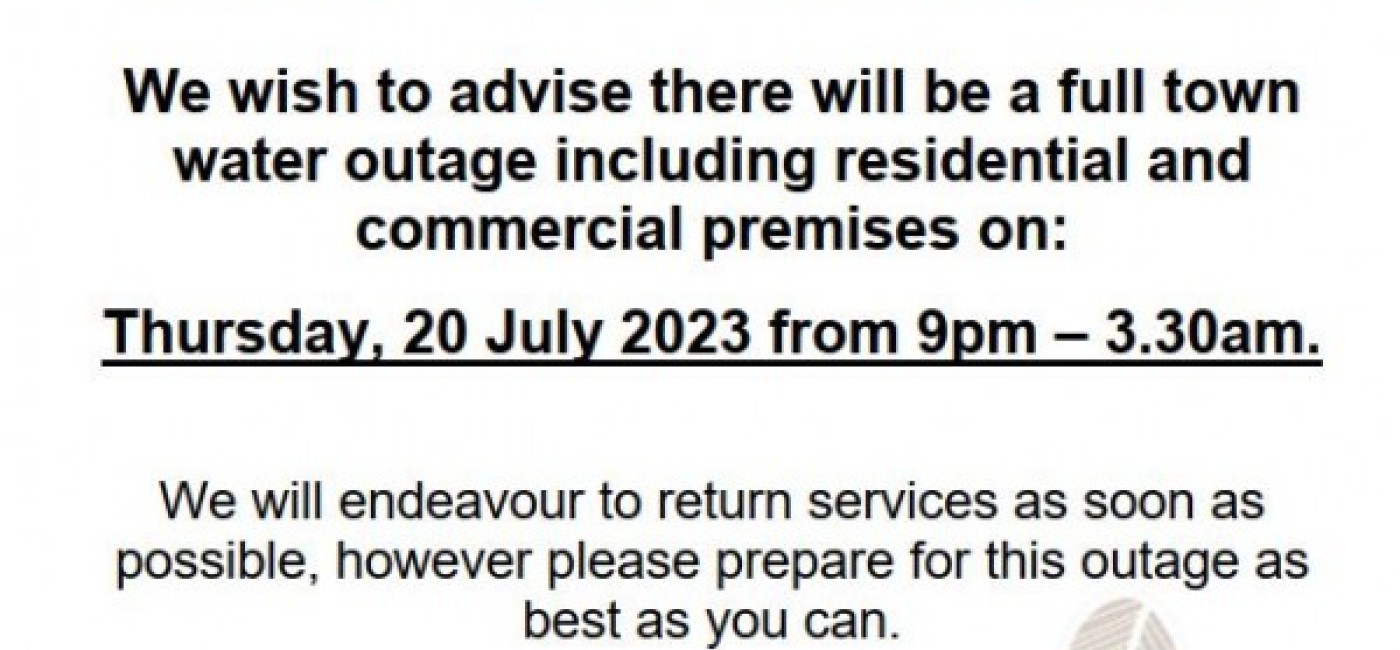 Public notice water outage - Jabiru 