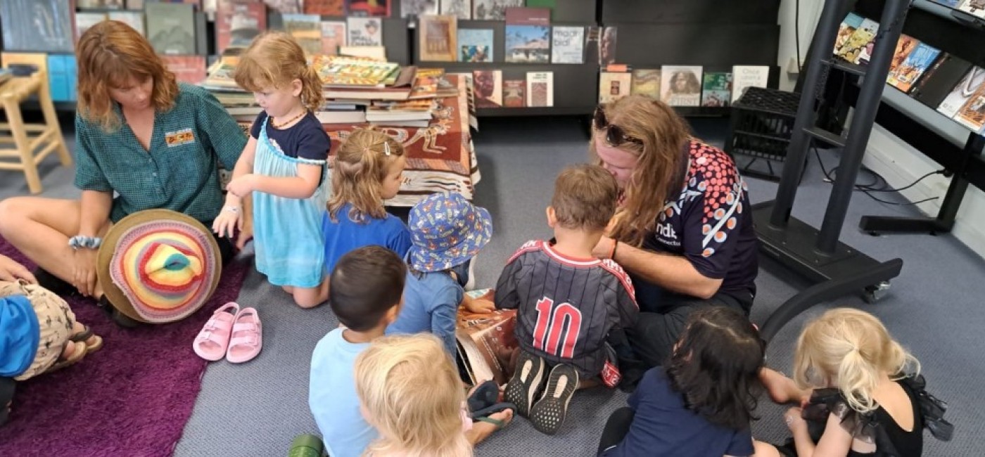 Children celebrating World Autism Day at the Jabiru Library