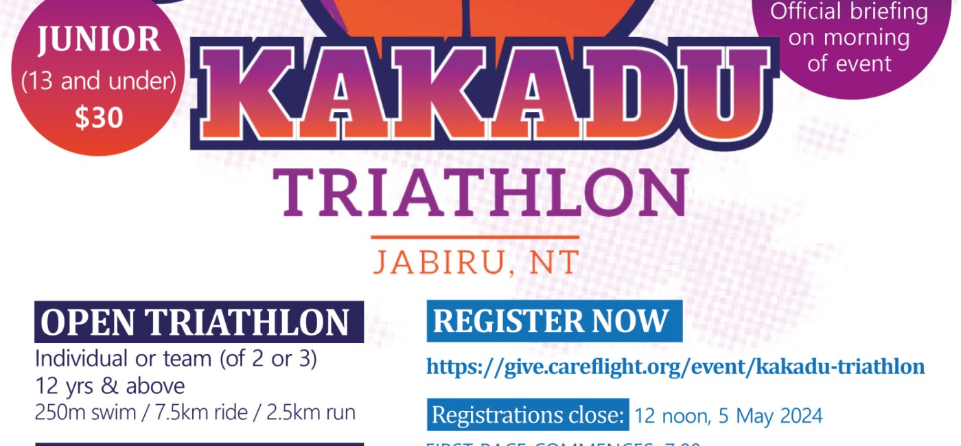 Kakadu Triathlon  poster that details the event