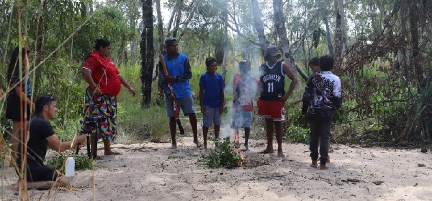 Young people in Jabiru working on the video project