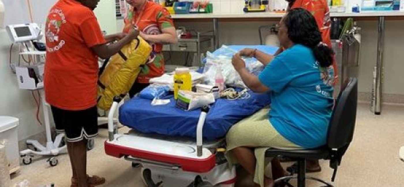 Health care workers learning more about emergency packs