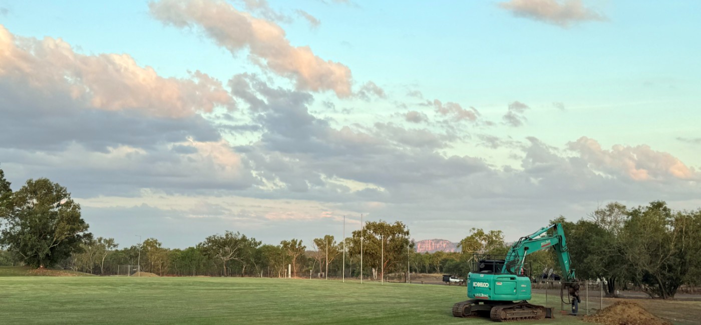 Brockman Oval lights works