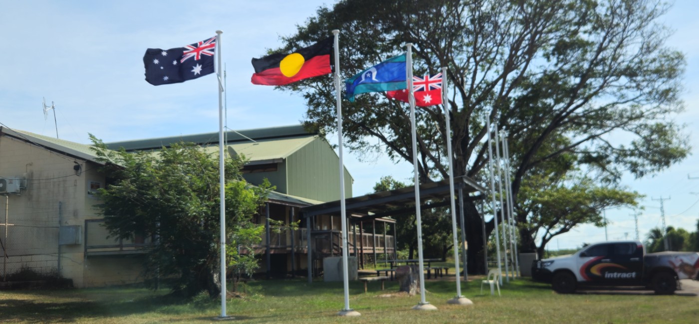 New Minjilang Flagpoles installed 