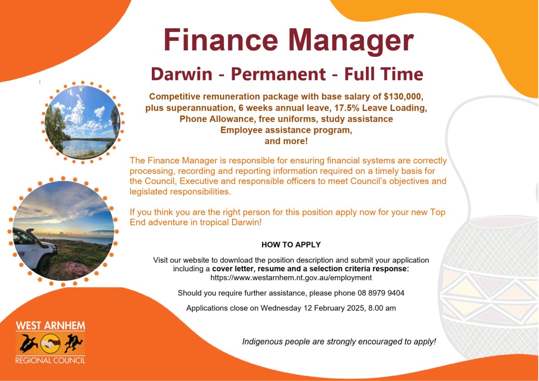 Ad Finance Manager Darwin