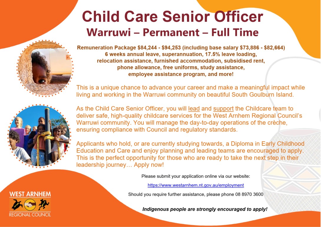 Ad - Child Care Senior Officer - Warruwi - Nov 2025
