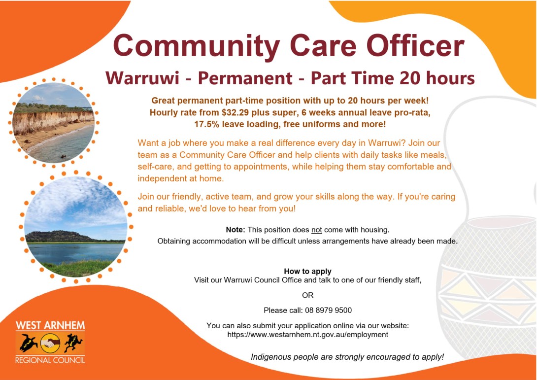 2026.08.28 - Advert - Community Care Officer - Warruwi