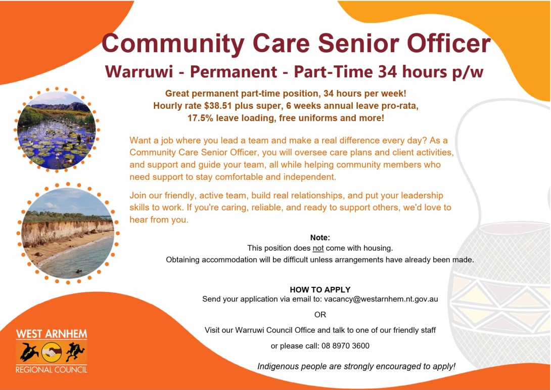 2026.08.28 - Advert - Community Care Senior Officer - Warruwi