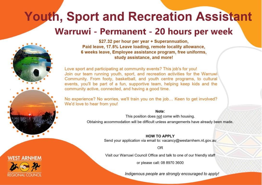2026.08.28 - Advert - YSR Assistant - Warruwi