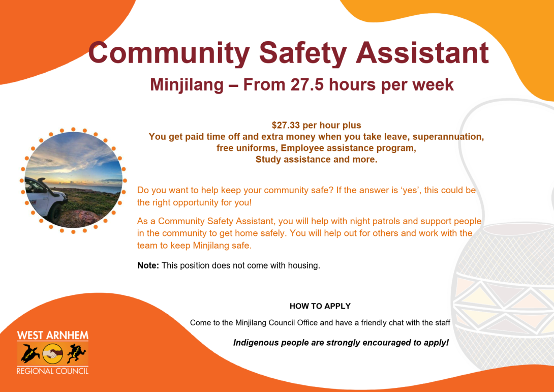 AD - Community Safety Assistant Minjilang - Sep 2026