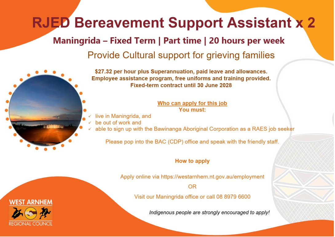 Ad RJED Bereavment Support Assistant - Maningrida x 2_1.png